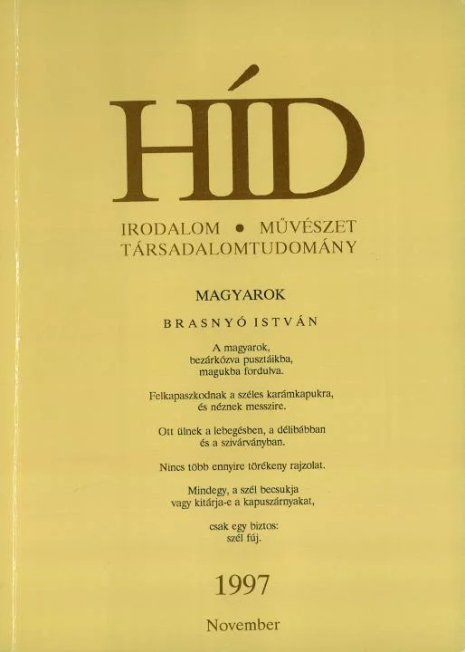 Híd, 61. évf. 1997. november. 11. sz. 761–856. oldal