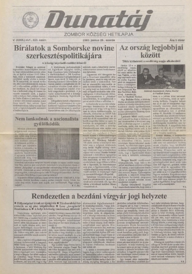 Dunatáj, 5. évf. 2003. június 25. 220. sz.