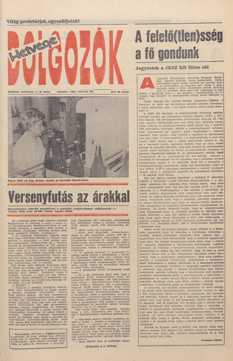 Dolgozók, 39. évf. 1985. február 28. 8. sz.