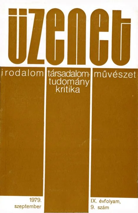 Üzenet, 9. évf. 1979. szeptember. 9. sz. 467–552. oldal