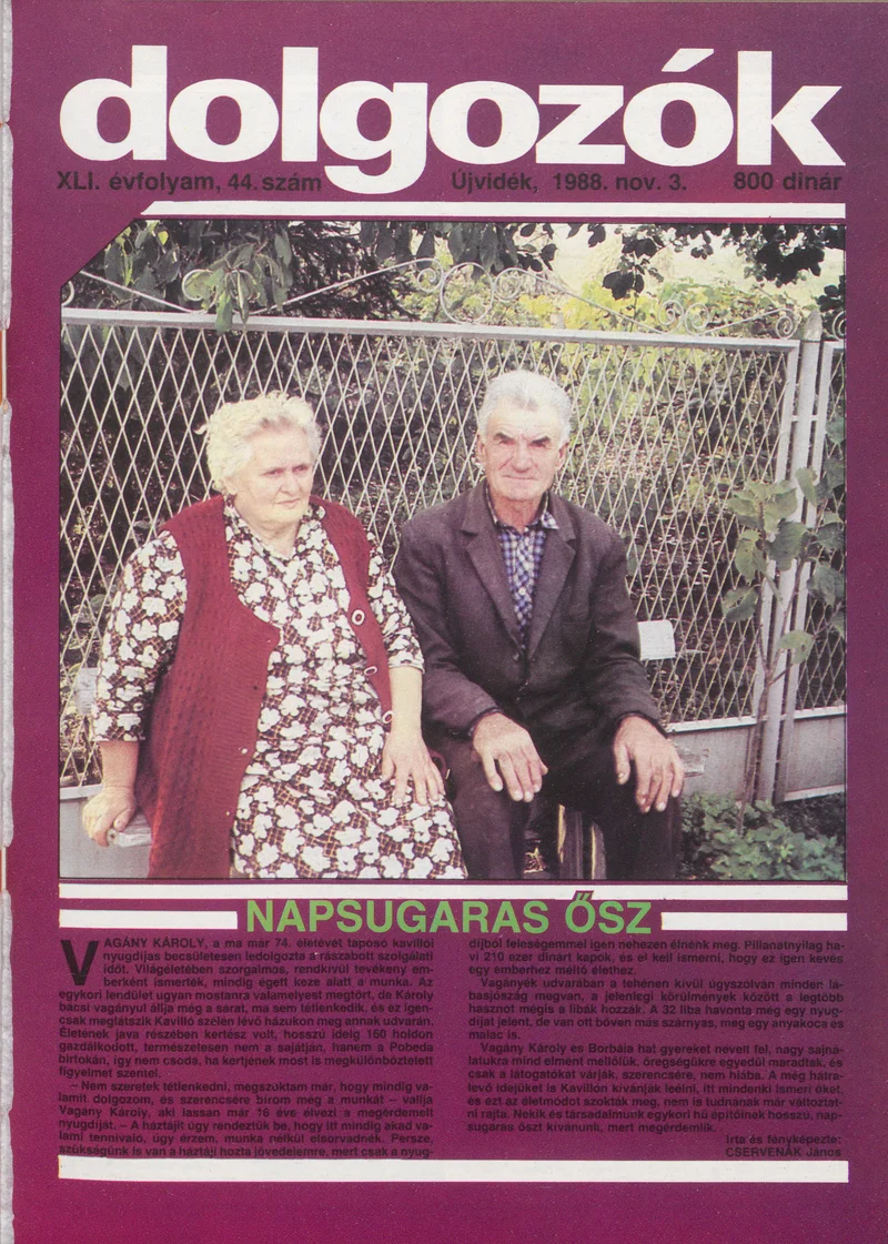 Dolgozók, 42. évf. 1988. november 3. 44. sz.