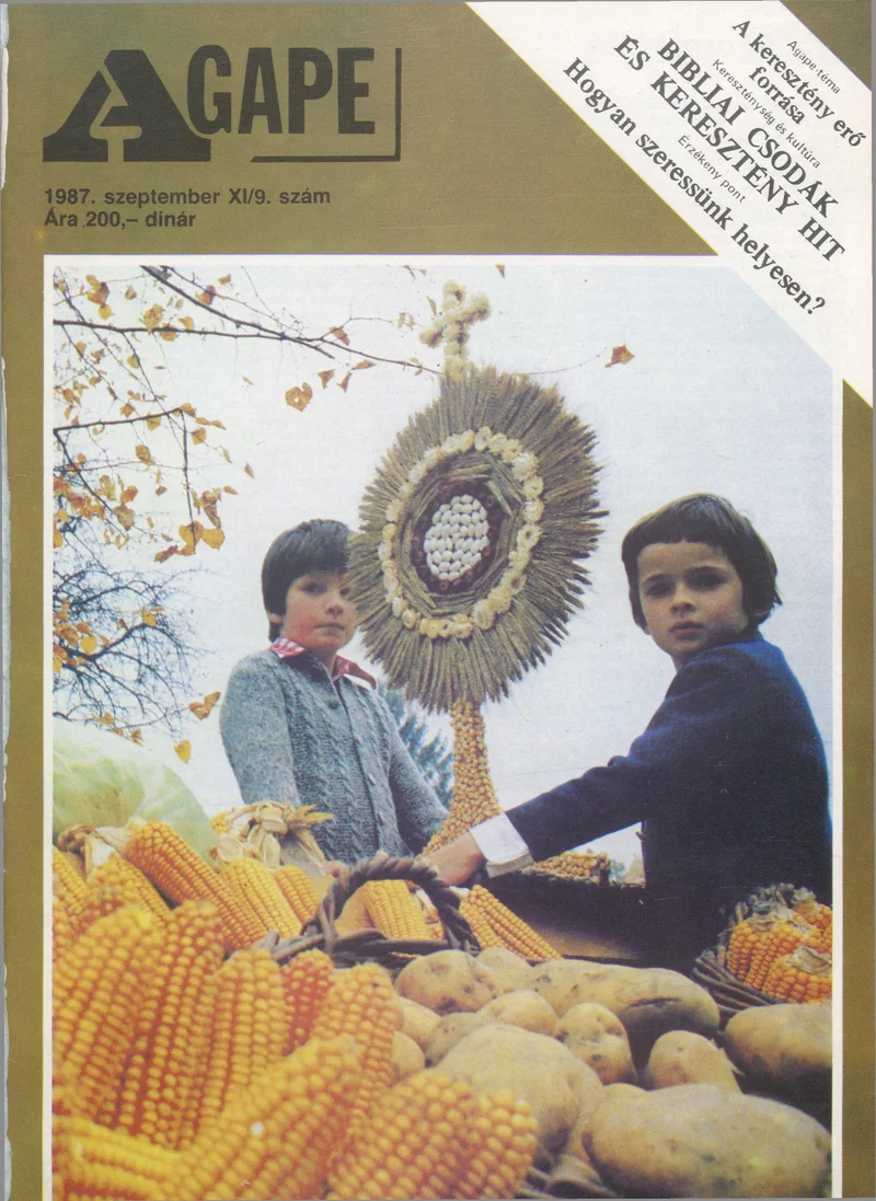 Agape, 11. évf. 1987. szeptember. 9. sz.