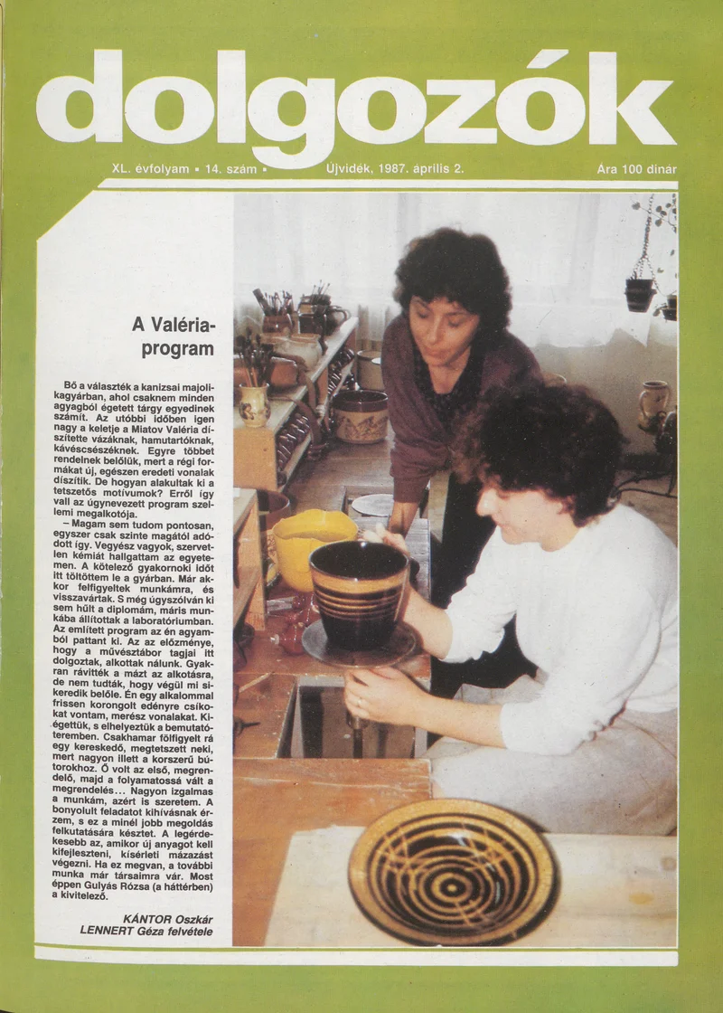 Dolgozók, 41. évf. 1987. április 2. 14. sz.