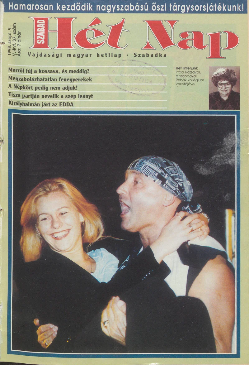 Szabad Hét Nap, 5. évf. 1998. szeptember 9. 37. sz.