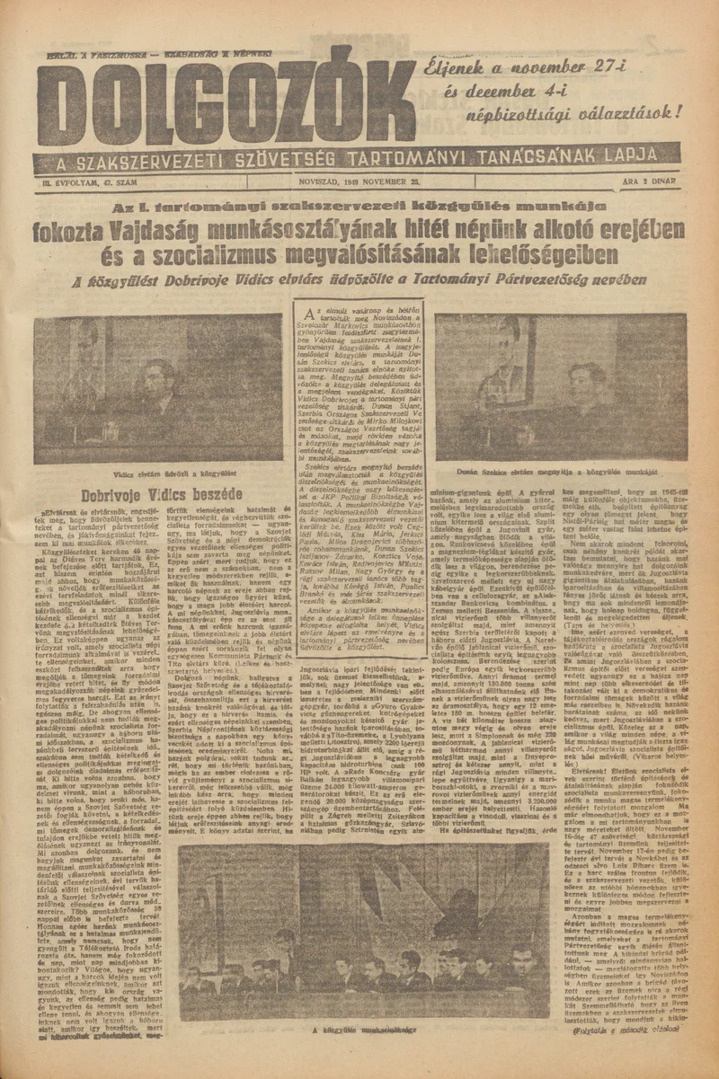 Dolgozók, 3. évf. 1949. november 25. 47. sz.