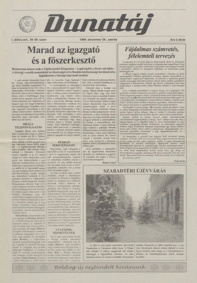 Dunatáj, 1. évf. 1999. december 29. 38–39. sz.