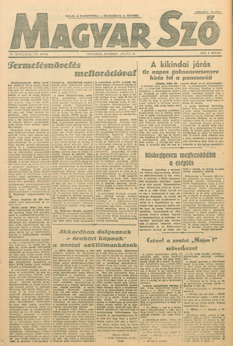 Magyar Szó, 4. évf. 1947. július 12. 172. sz. 1–6. oldal