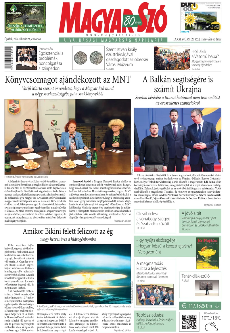 Magyar Szó, 81. évf. 2024. február 29. 49. sz. 1–20. oldal