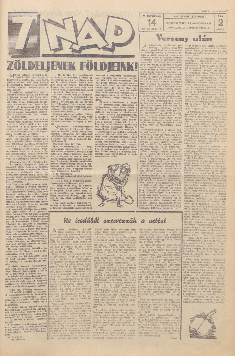 7 Nap, 5. évf. 1950. április 12. 14. sz. 1–4. oldal