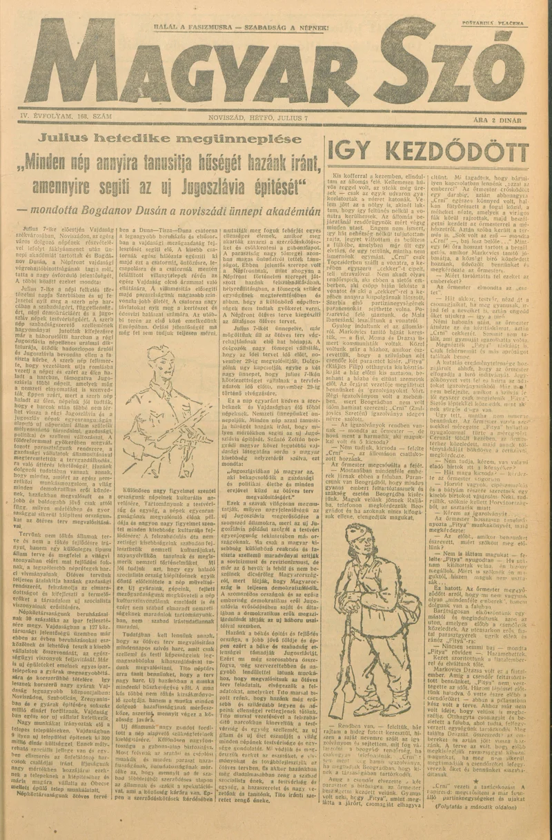 Magyar Szó, 4. évf. 1947. július 7. 168. sz. 1–6. oldal