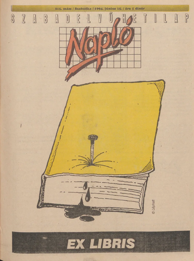 Napló - Szabadelvű hetilap, 5. évf. 1994. június 15. 215. sz.