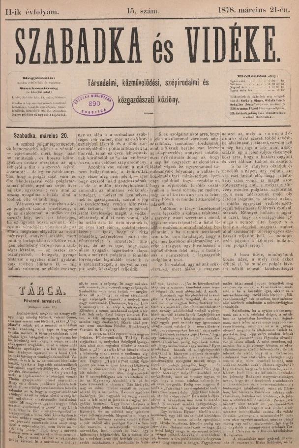 Szabadka és vidéke, 2. évf. 1978. március 21. 15. sz.