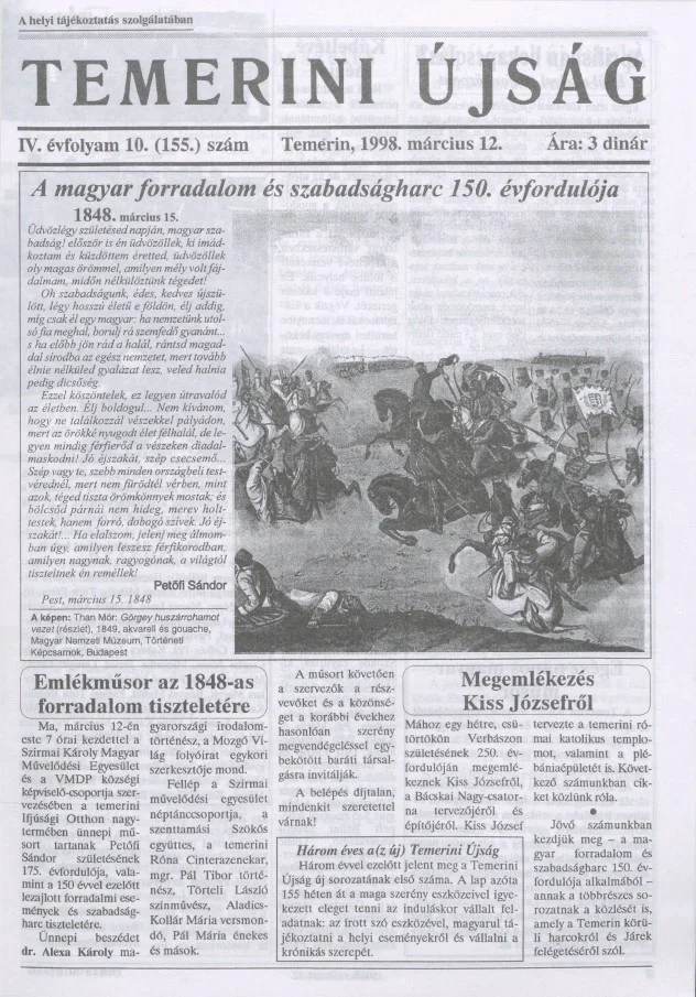 Temerini Újság, 4. évf. 1998. március 12. 10. sz.