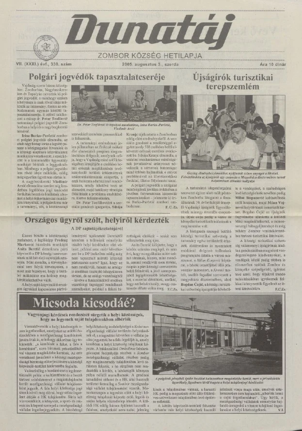 Dunatáj, 7. évf. 2005. augusztus 3. 330. sz.