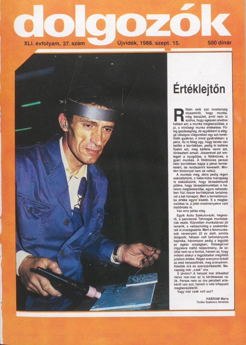 Dolgozók, 42. évf. 1988. szeptember 15. 37. sz.