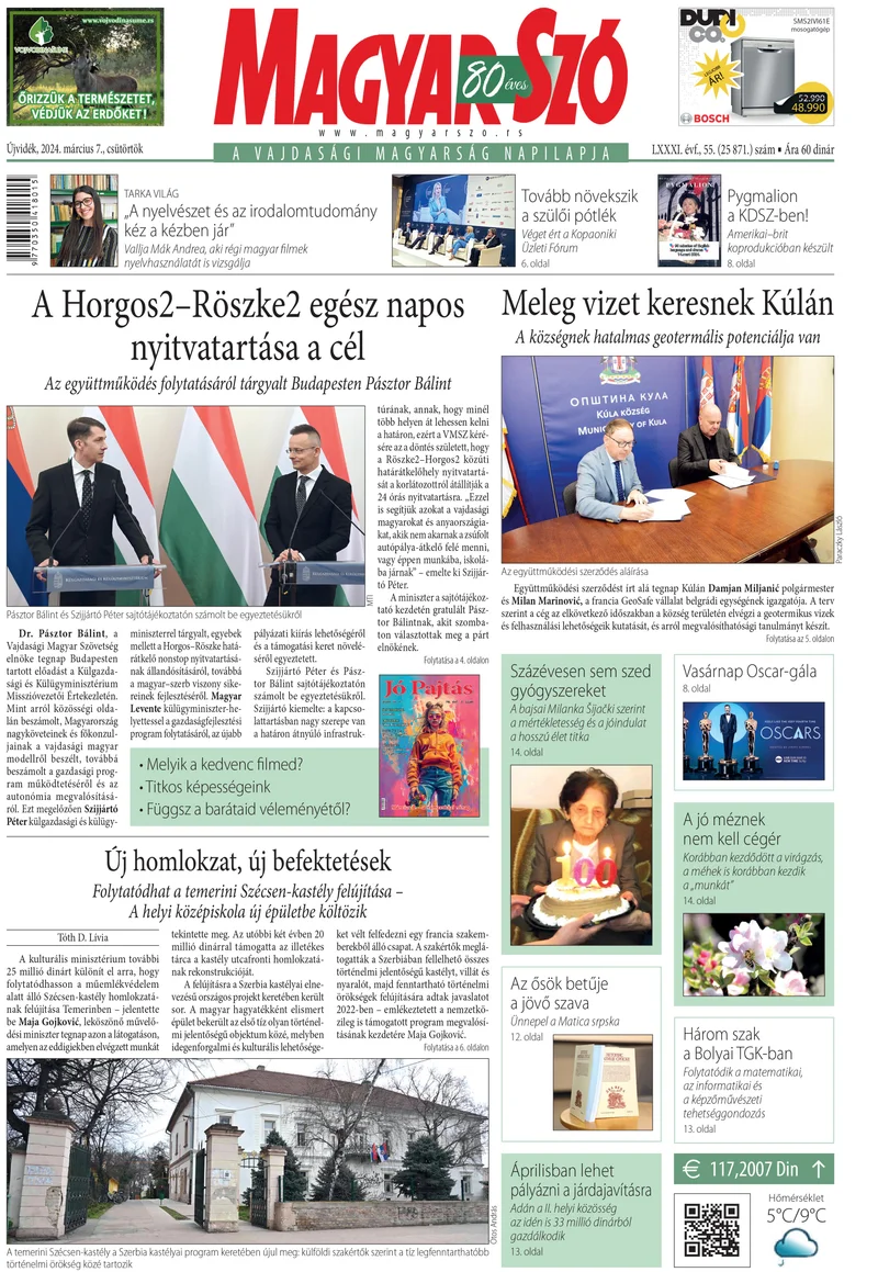 Magyar Szó, 81. évf. 2024. március 7. 55. sz. 1–20. oldal