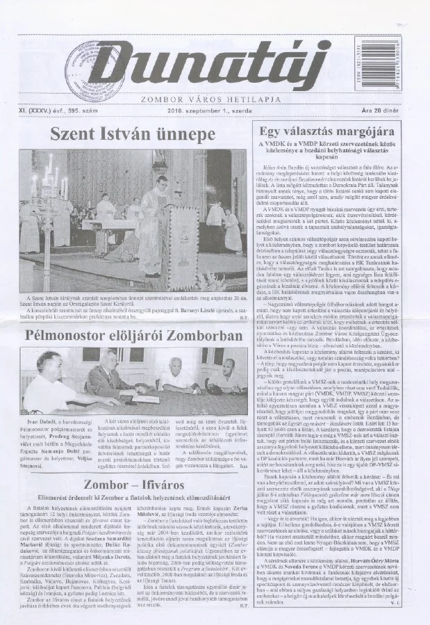 Dunatáj, 12. évf. 2010. szeptember 1. 595. sz.