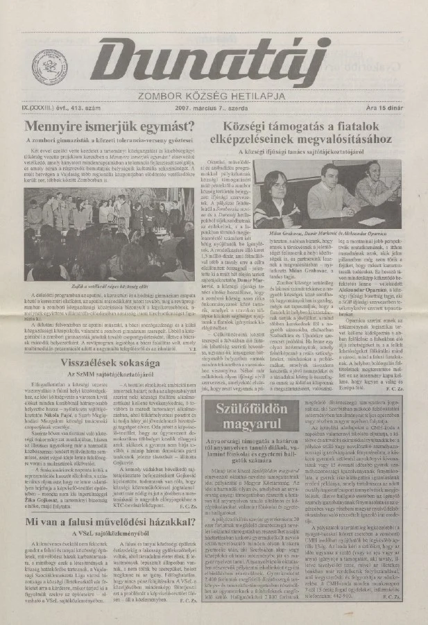 Dunatáj, 9. évf. 2007. március 7. 413. sz.