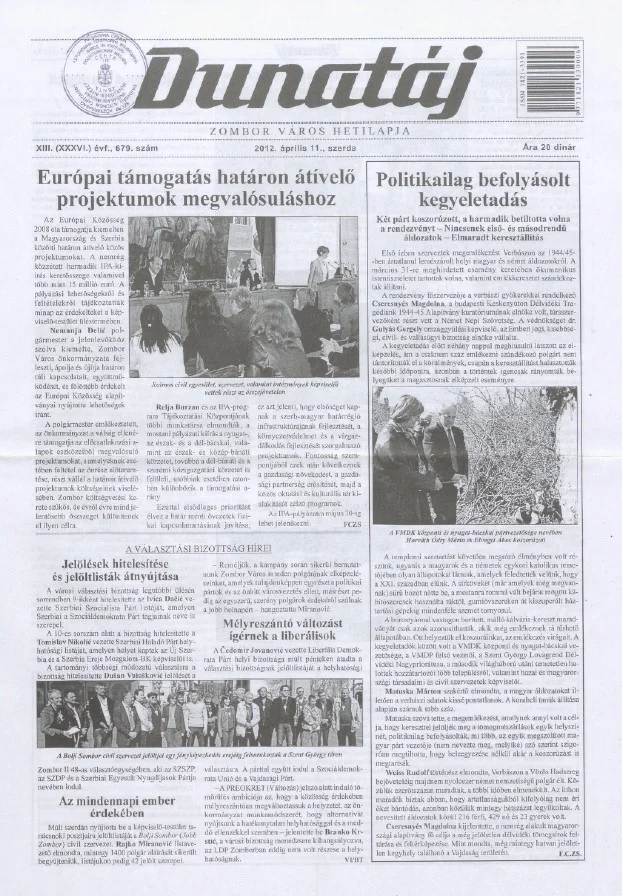 Dunatáj, 14. évf. 2012. április 11. 679. sz.