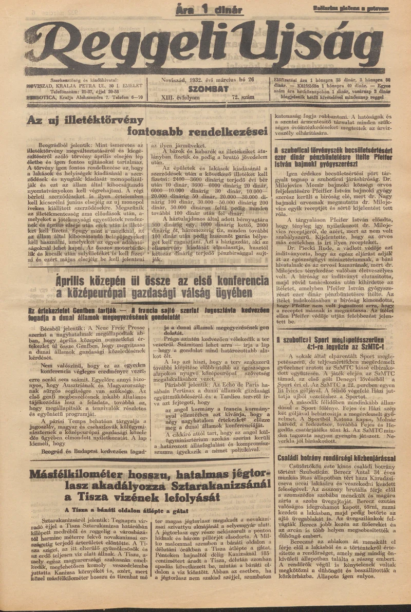 Reggeli Újság, 13. évf. 1932. március 26. 72. sz.