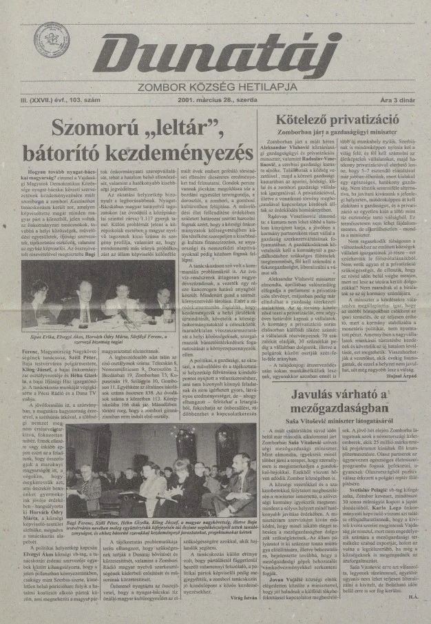 Dunatáj, 3. évf. 2001. március 28. 103. sz.