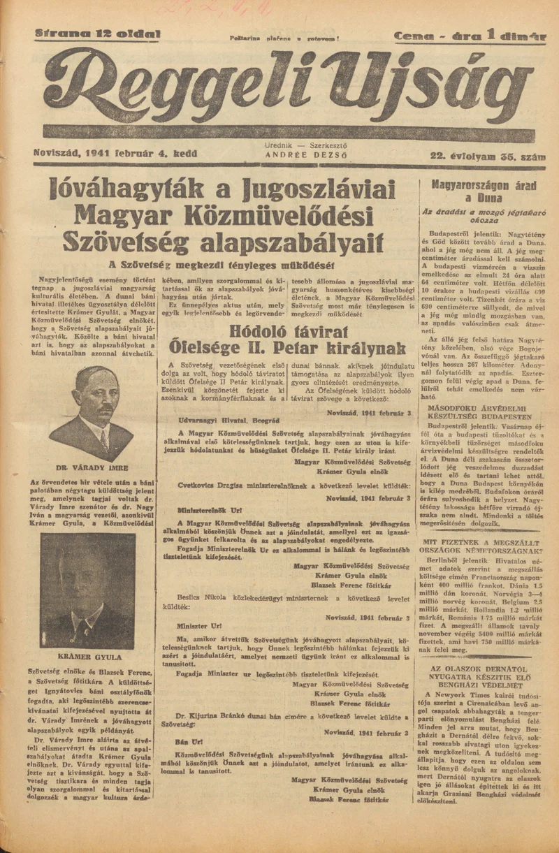 Reggeli Újság, 22. évf. 1941. február 4. 35. sz.