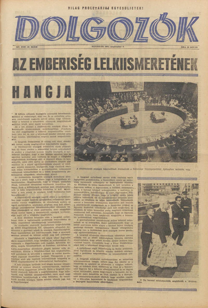Dolgozók, 15. évf. 1961. szeptember 8. 37. sz.