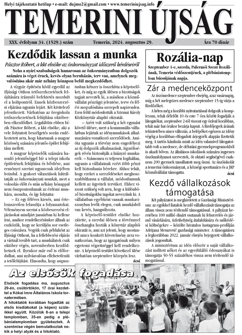 Temerini Újság, 30. évf. 2024. augusztus 29. 34. sz.