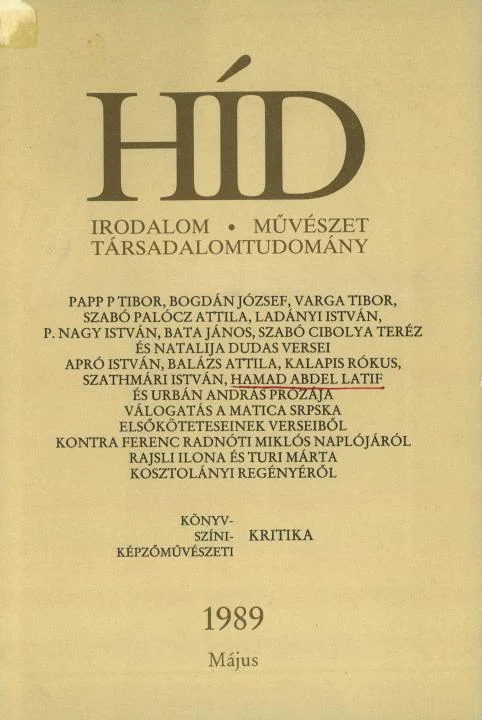 Híd, 53. évf. 1989. május. 5. sz. 527–660. oldal