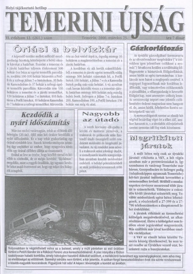 Temerini Újság, 6. évf. 2000. március 23. 12. sz.