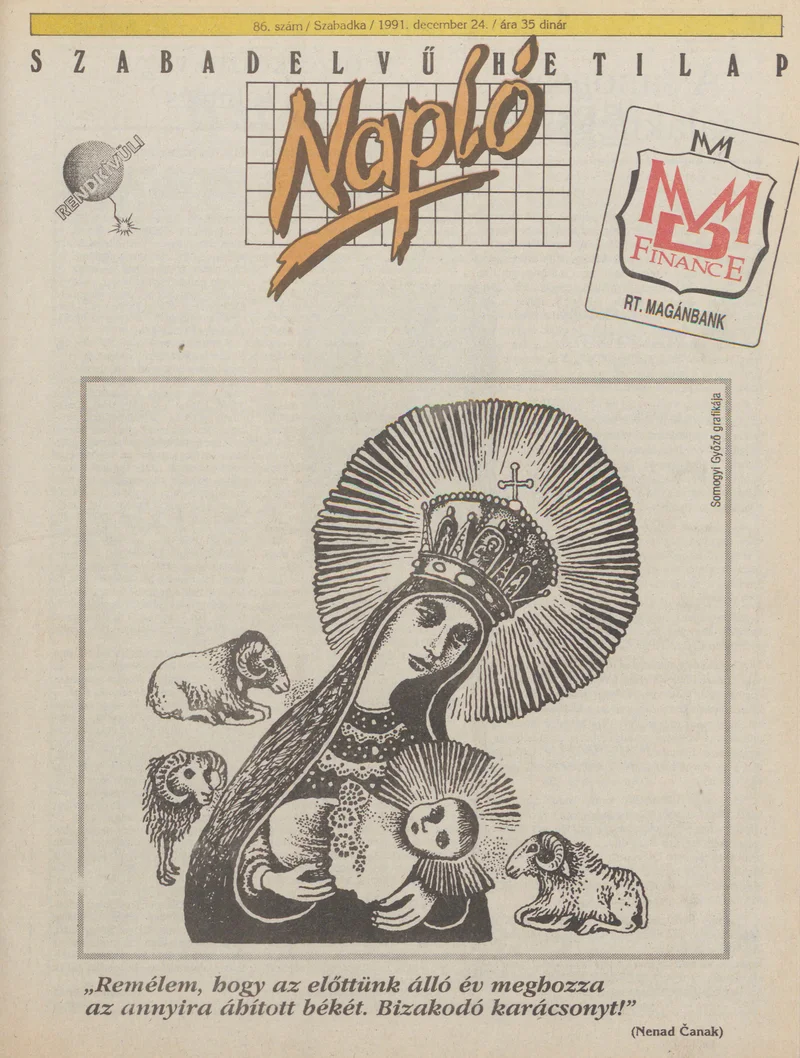 Napló - Szabadelvű hetilap, 2. évf. 1991. december 24. 86. sz.