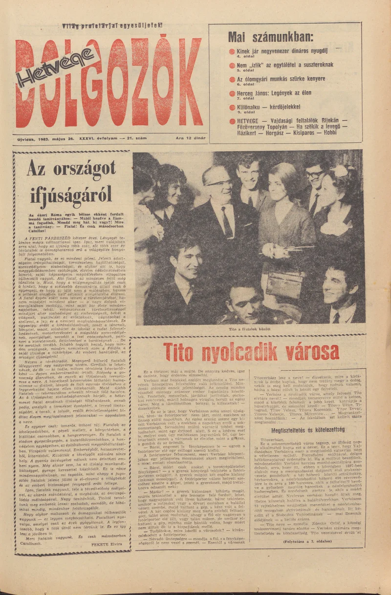 Dolgozók, 37. évf. 1983. május 26. 21. sz.
