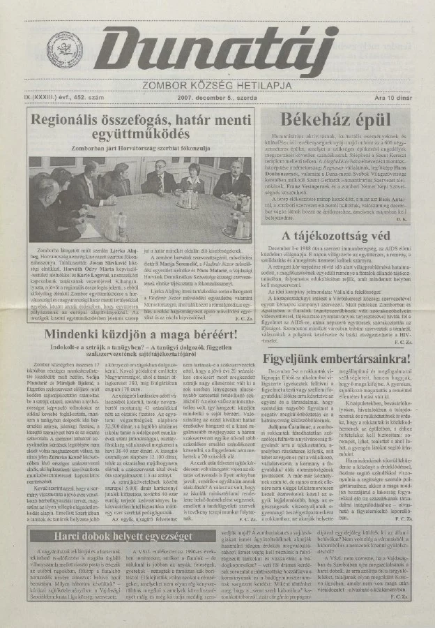 Dunatáj, 9. évf. 2007. december 5. 452. sz.