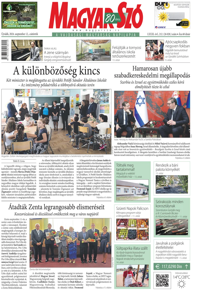 Magyar Szó, 81. évf. 2024. szeptember 12. 212. sz. 1–20. oldal