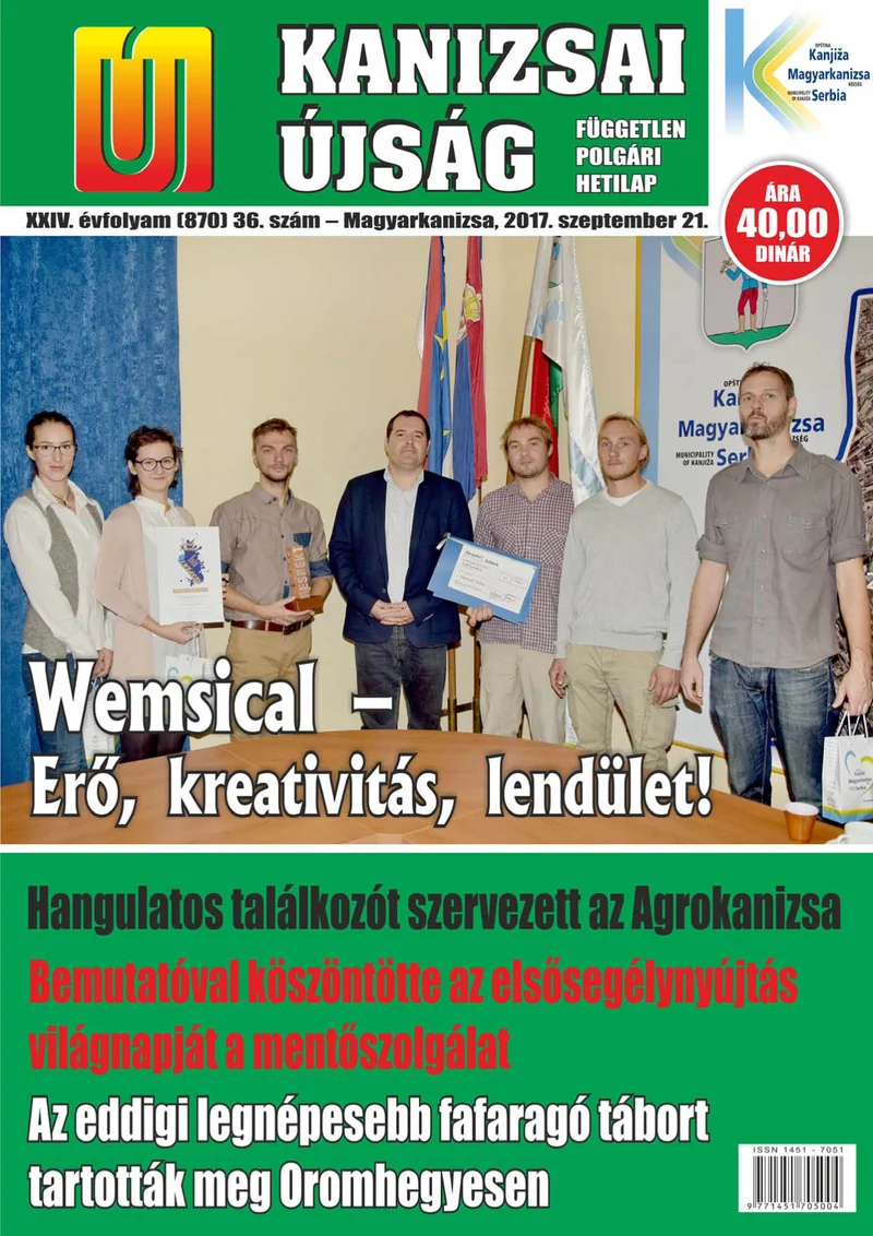 Új Kanizsai Újság, 24. évf. 2017. szeptember 21. 36. sz.