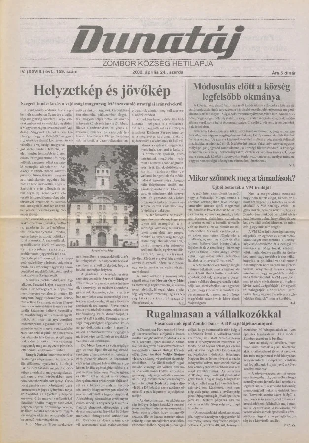 Dunatáj, 4. évf. 2002. április 24. 159. sz.