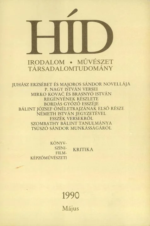 Híd, 54. évf. 1990. május. 5. sz. 497–616. oldal