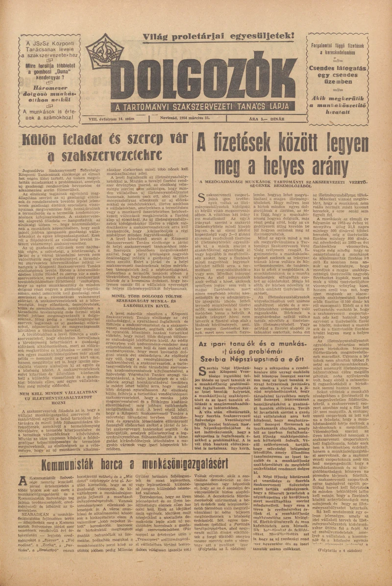 Dolgozók, 8. évf. 1954. március 31. 14. sz.