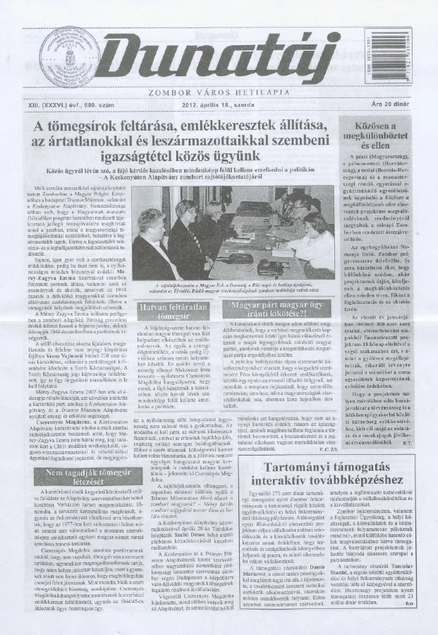 Dunatáj, 14. évf. 2012. április 18. 680. sz.