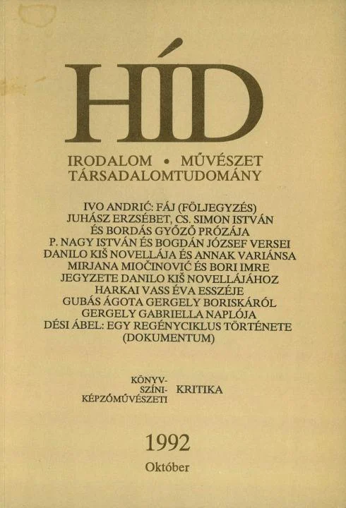 Híd, 56. évf. 1992. október. 10. sz. 717–816. oldal