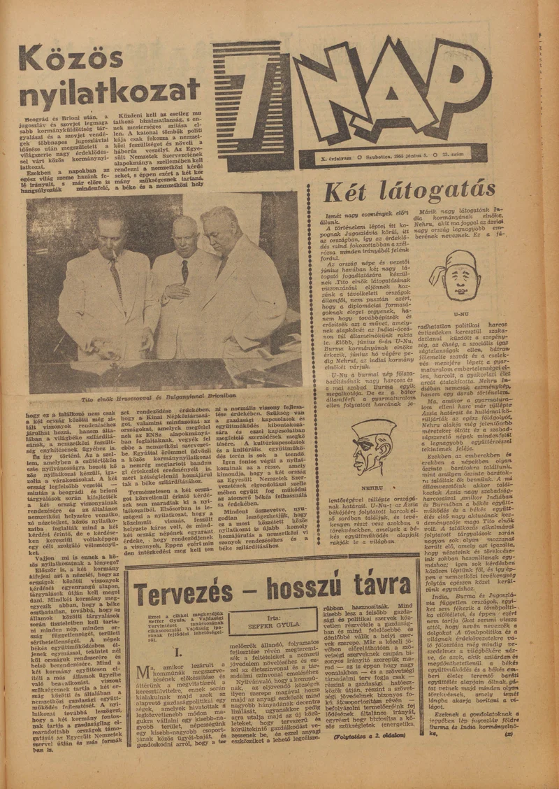 7 Nap, 10. évf. 1955. június 5. 23. sz. 1–16. oldal