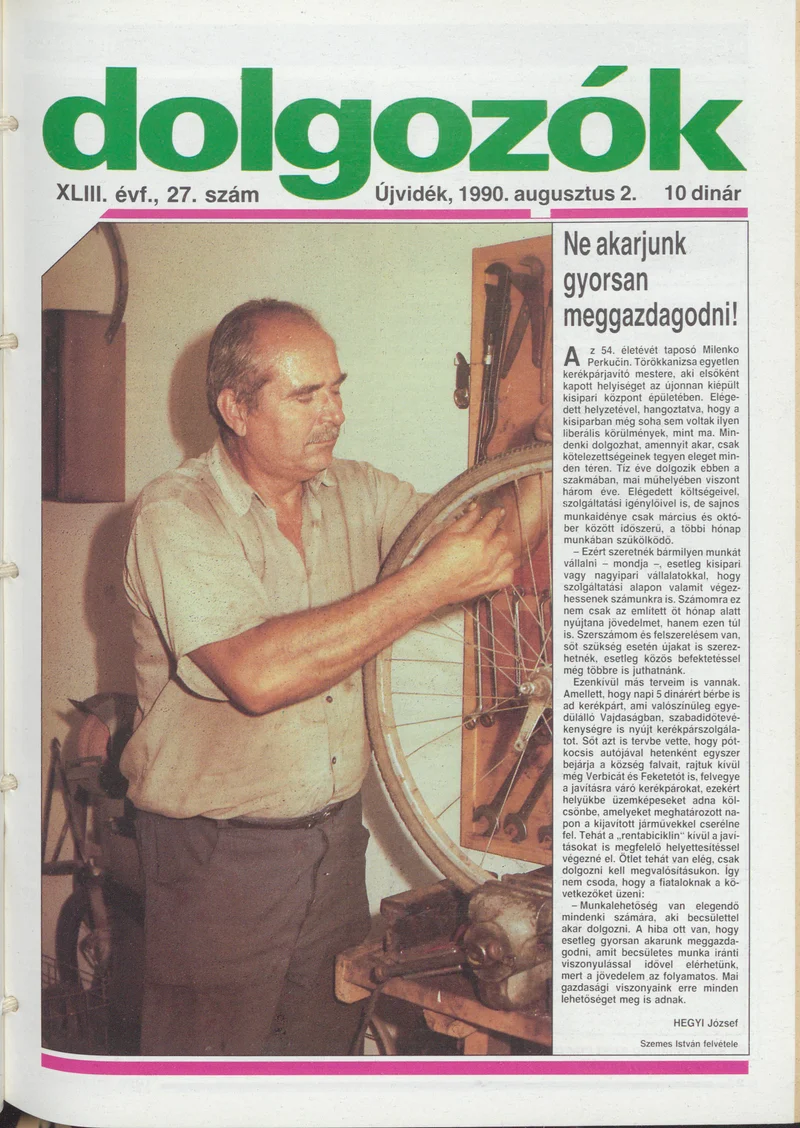 Dolgozók, 44. évf. 1990. augusztus 2. 27. sz.