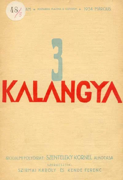 Kalangya, 3. évf. 1934. március. 3. sz. 165–244. oldal
