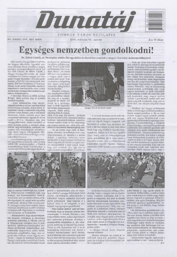 Dunatáj, 13. évf. 2011. március 16. 623. sz.