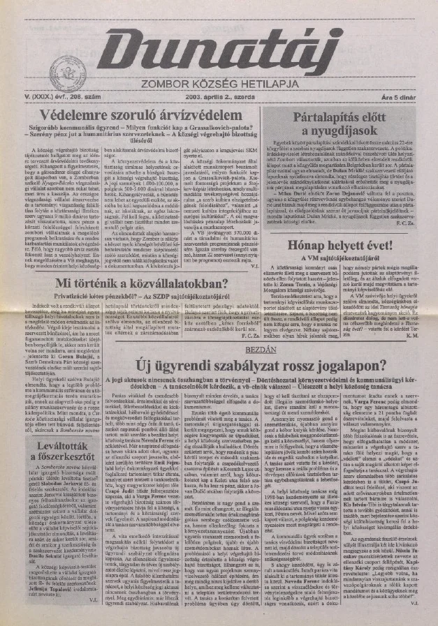 Dunatáj, 5. évf. 2003. április 2. 208. sz.