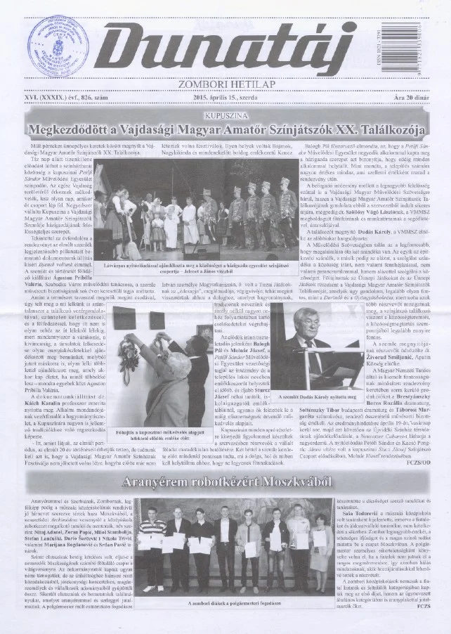 Dunatáj, 17. évf. 2015. április 15. 826. sz.