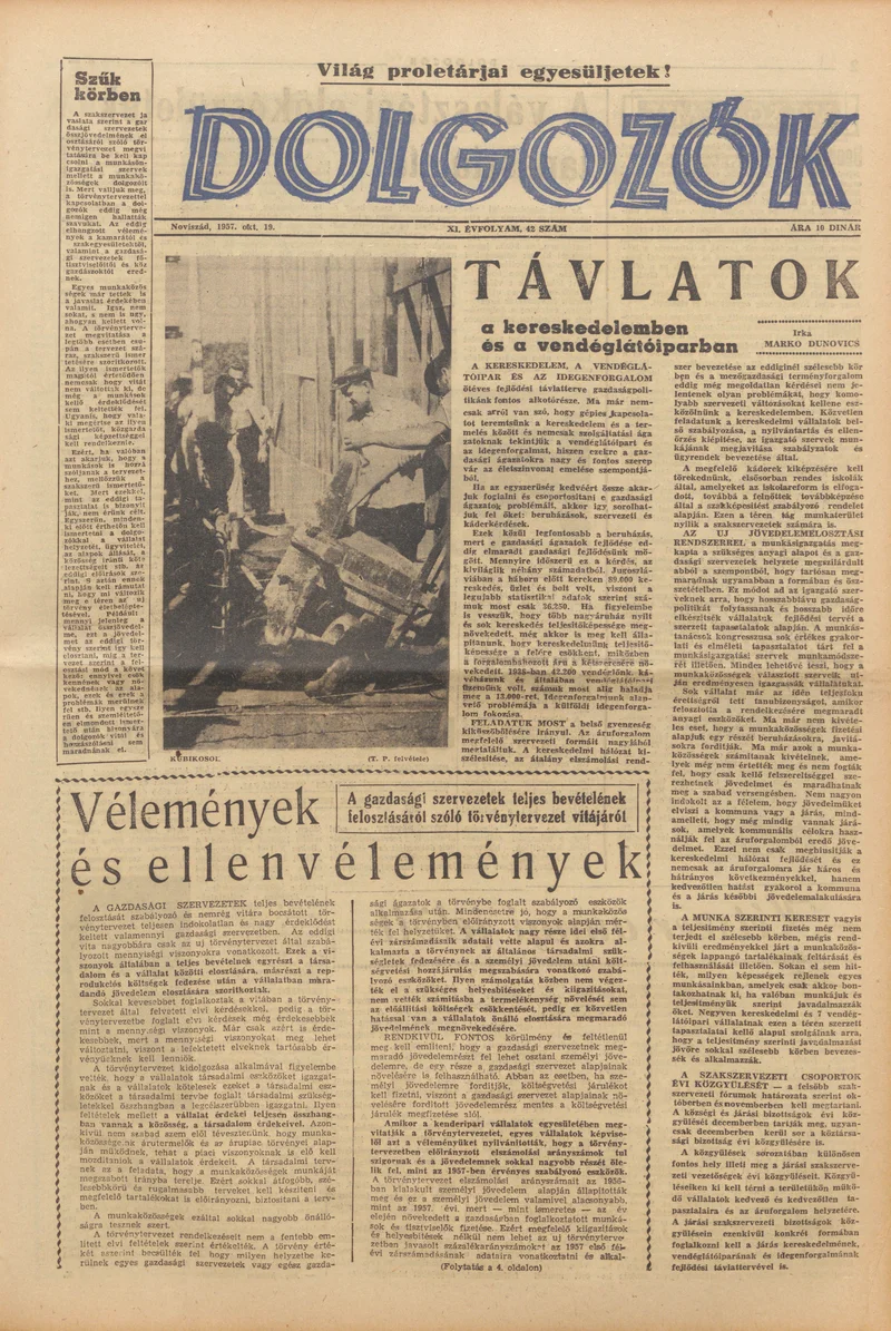 Dolgozók, 11. évf. 1957. október 19. 42. sz.