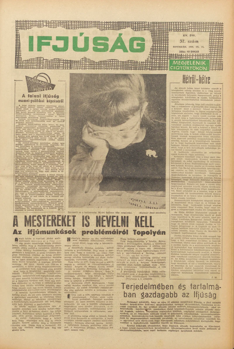 Ifjúság, 14. évf. 1958. szeptember 11. 37. sz.