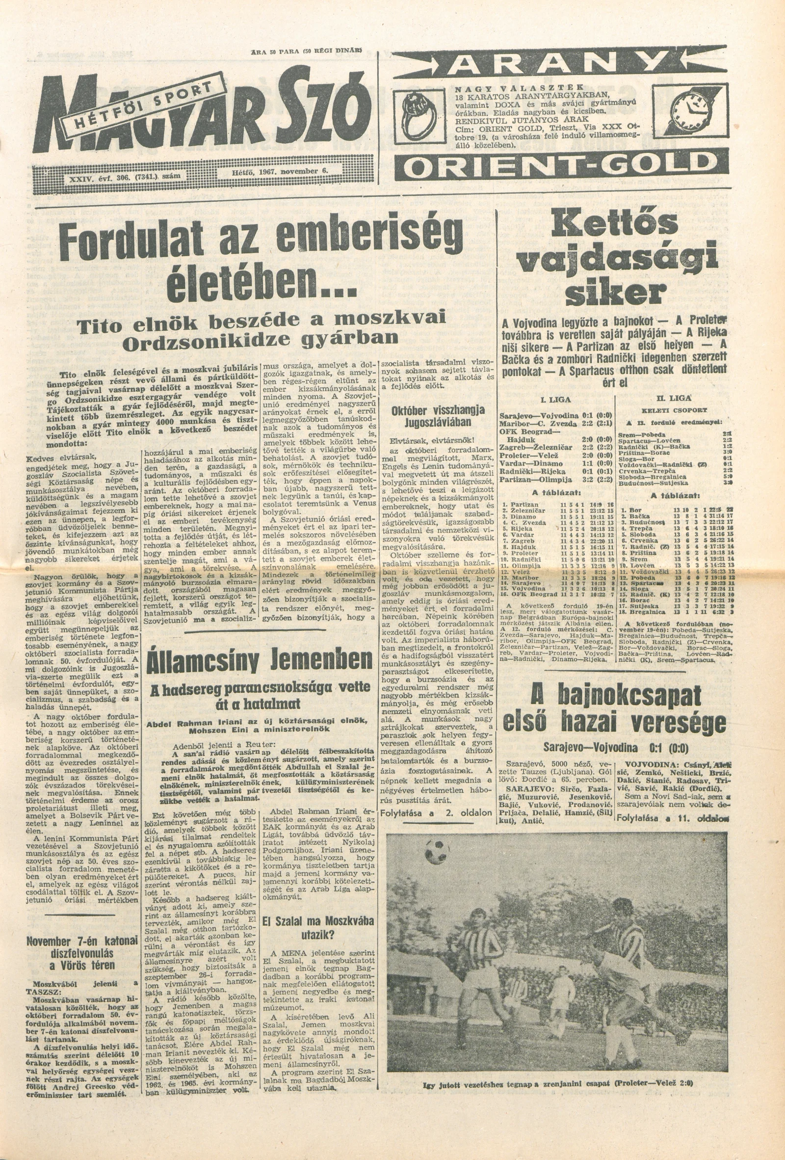 Magyar Szó, 24. évf. 1967. november 6. 306. sz.