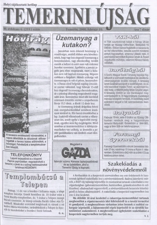Temerini Újság, 6. évf. 2000. február 10. 6. sz.